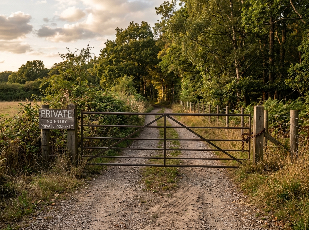 The track Ray drove four times. Physical access and legal access are not the same thing — Lesson 48.